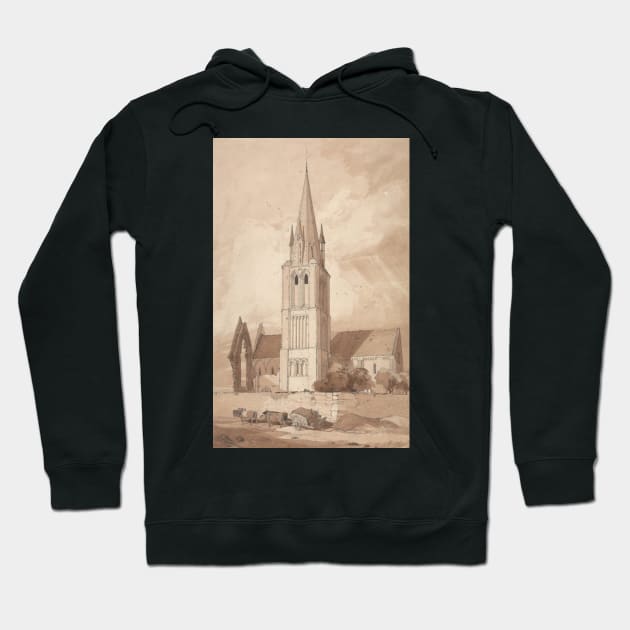 Douvres Church, Normandy by John Sell Cotman Hoodie by Classic Art Stall